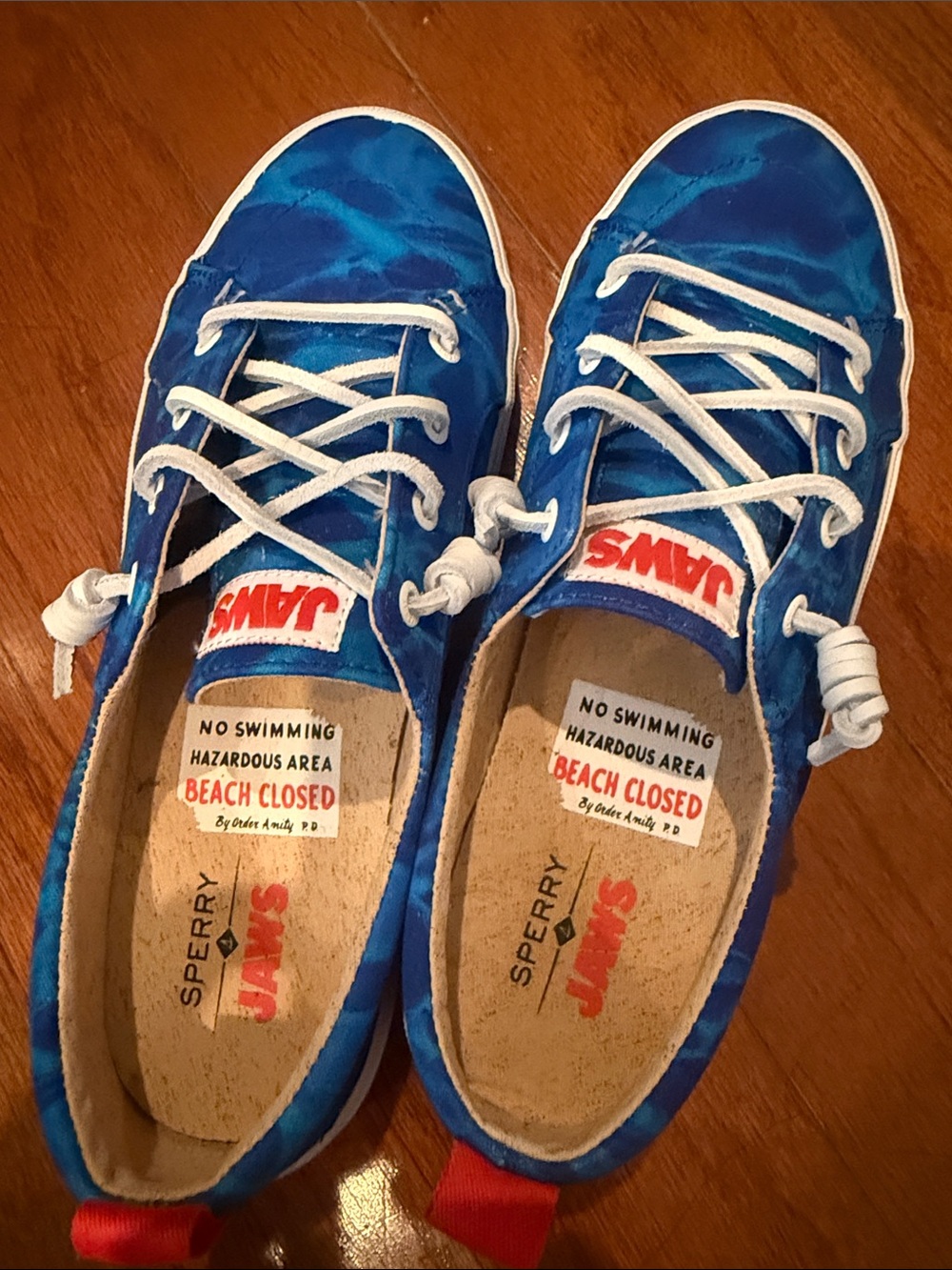 Women’s Sperry Jaws Blue Canvas Boat Shoes